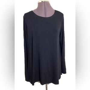 Eileen Fisher Tencel Drape Black Top Size M